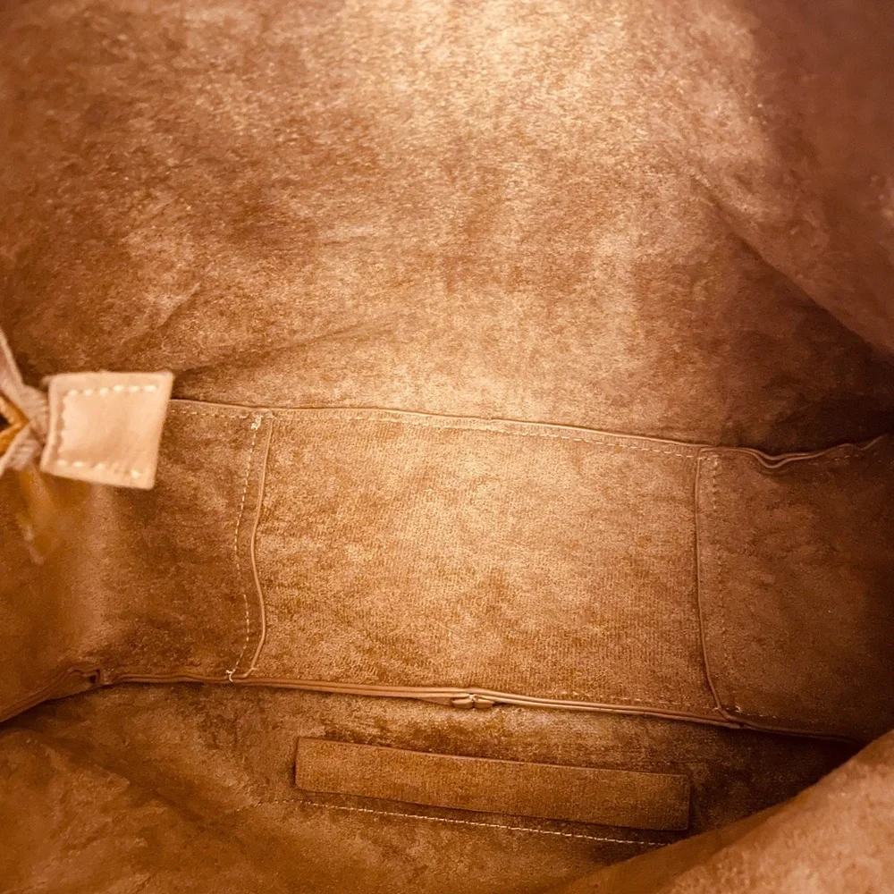 Steve Madden Bags x 3: one Light Brown Shoulder Tote, a Pouch & a keychain Bag